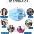 50Pcs/lot Disposable Protective Mask 3 Layer Nonwove Ply Filter Mouth Face Mask Anti-Dust Anti-Fog Meltblown Earloop Mou